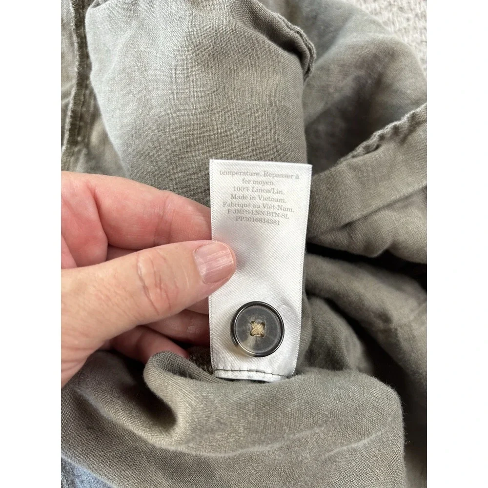 Everlane Linen Picnic Jumpsuit Size 6 Green Sleeveless Wide Leg *Flaws